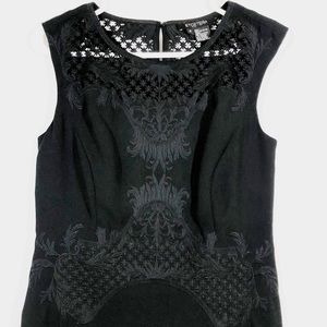ETCETERA EMBROIDERED BLACK SHIFT DRESS - SZ 2